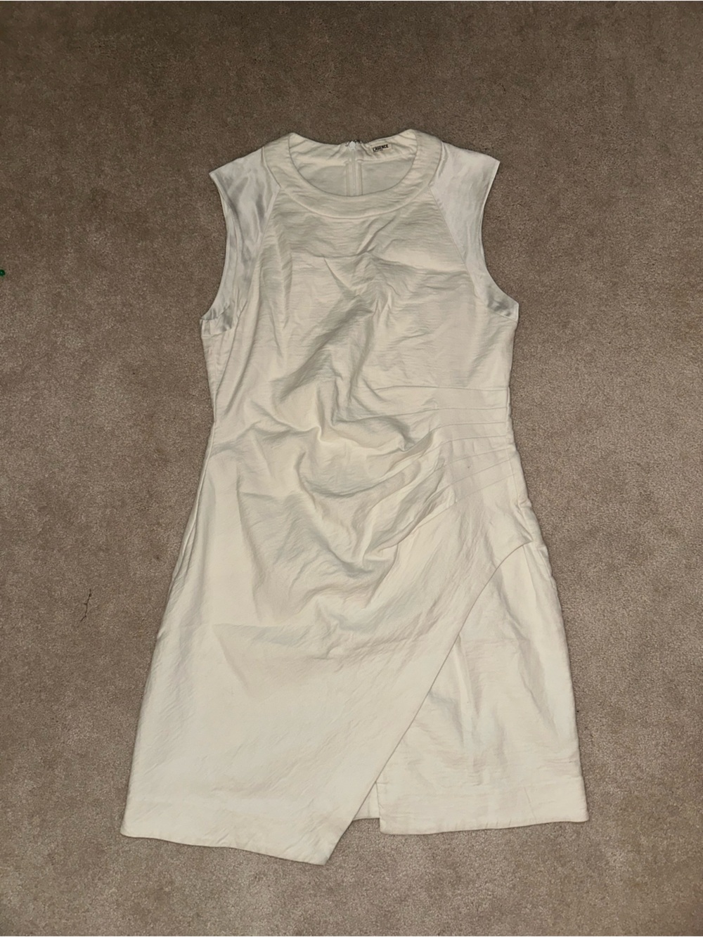 L'AGENCE Cream Sleeveless Wrap-Detail Mini Dress